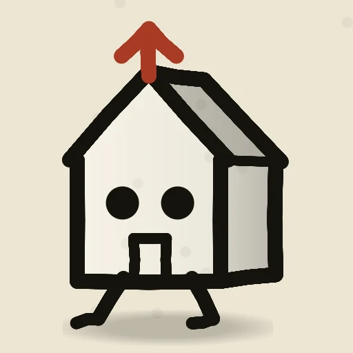 Illustration of a small house with legs